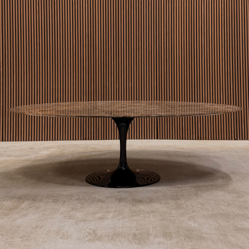 Knoll Saarinen High tulip table - 198 cm - brown emperador