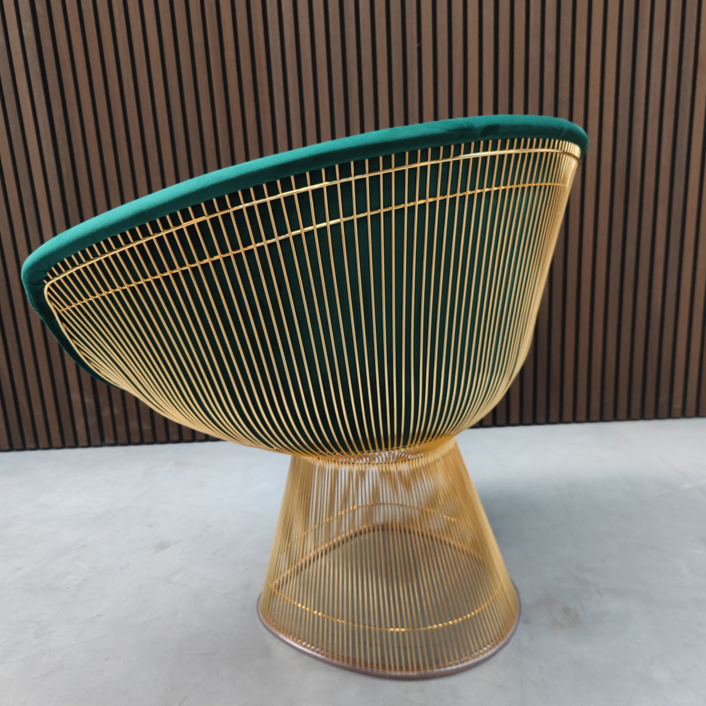 Knoll Warren Platner loungechair - groen velours