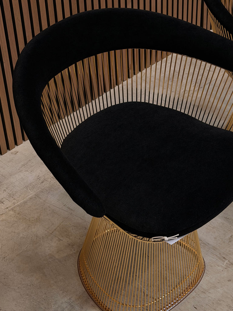 Knoll Warren Platner Chair - Cashmere zwart met goud