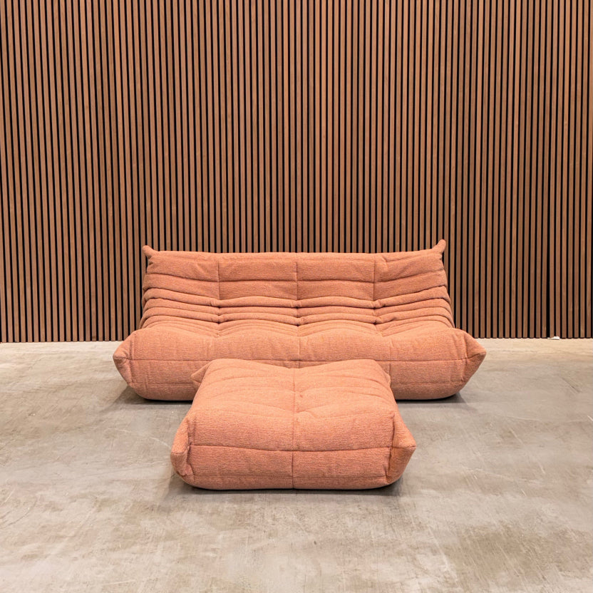 Ligne Roset Togo 3-Seater Sofa – Pink Wool Blend