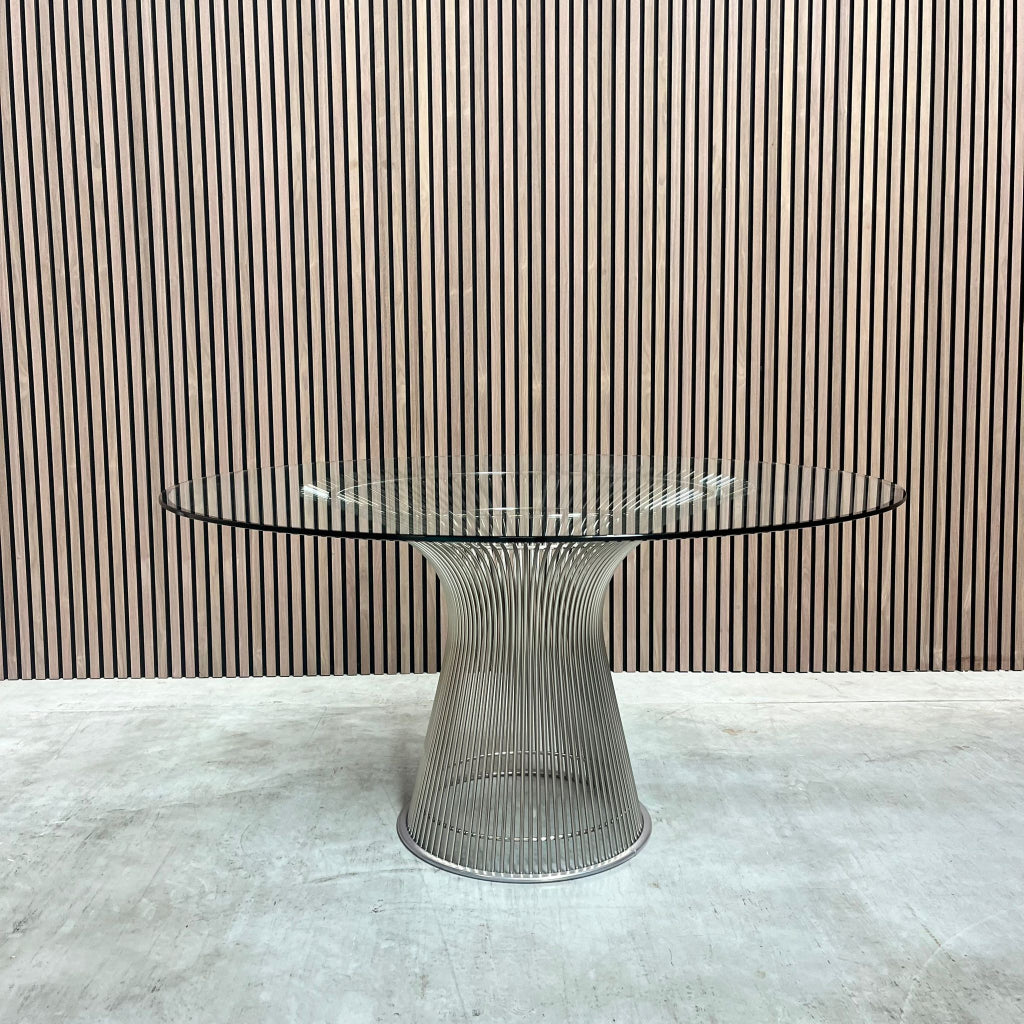 Knoll Warren Platner eettafel - glas/nikkel - 135cm