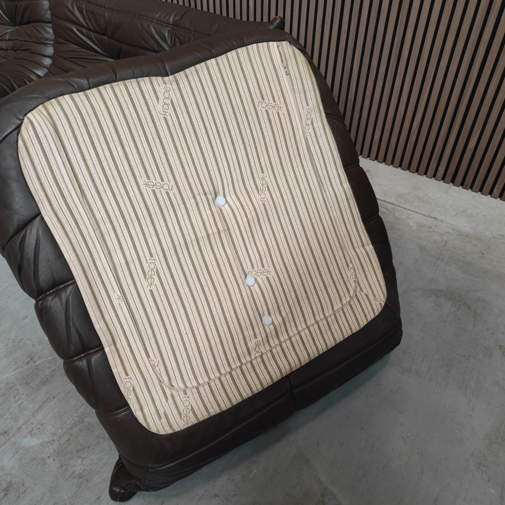 Ligne Roset Togo Set uit de Jaren '70 - Mokka Leder