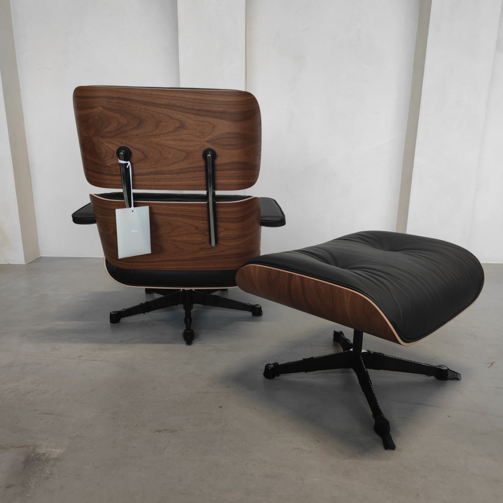 Vitra Eames Lounge chair - Notenhout zwart - Nero leder