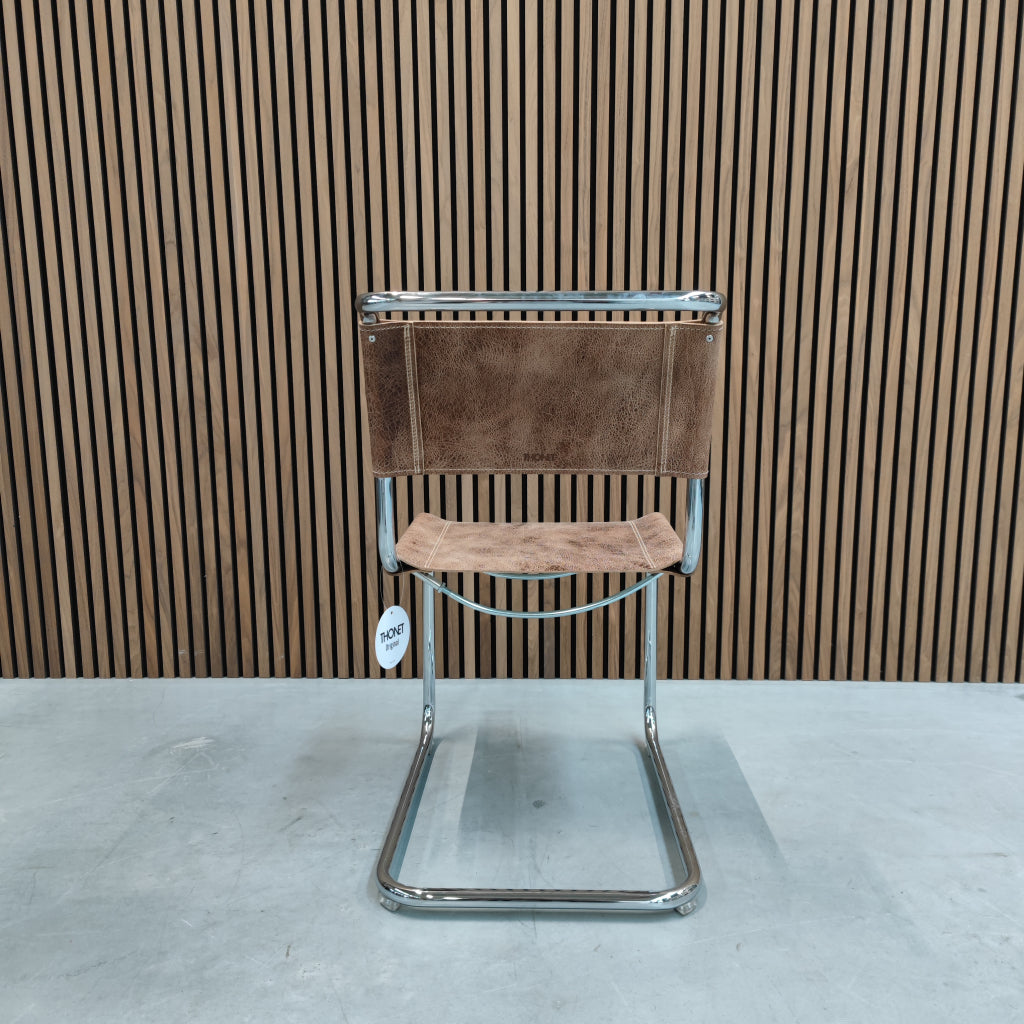 Thonet S 33 Buffalo leather dining chair