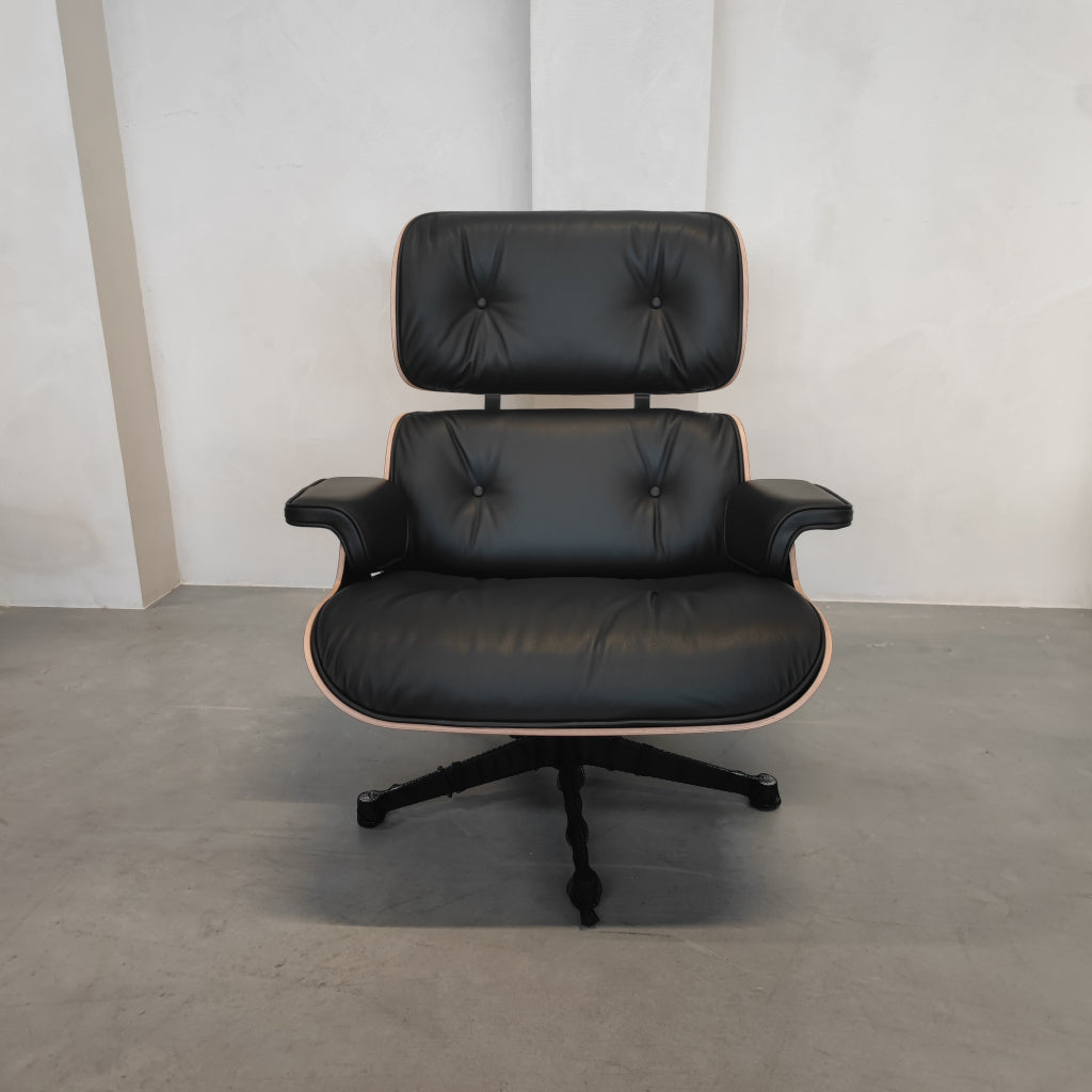 Vitra Eames Lounge chair - Notenhout zwart - Nero leder