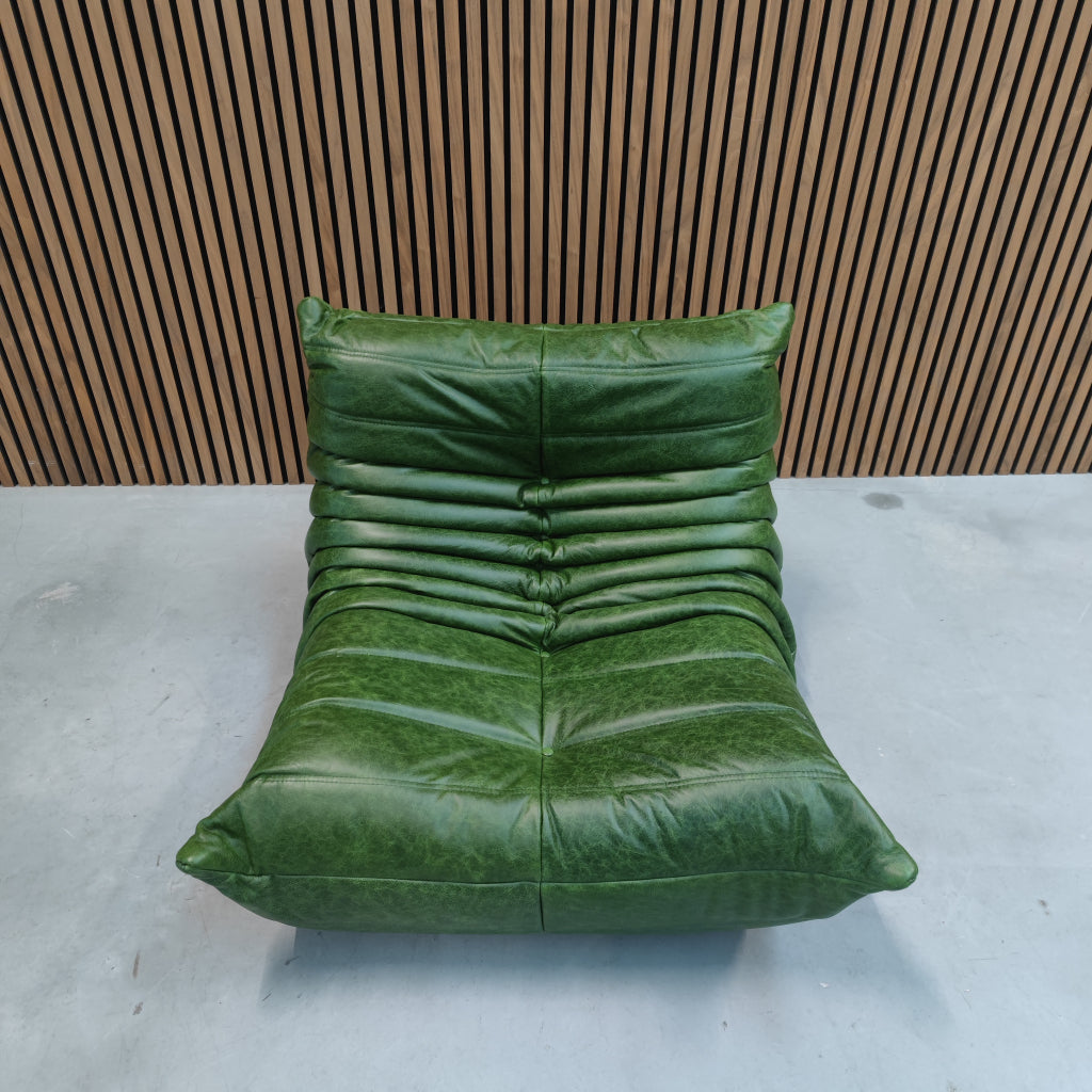 Ligne Roset Togo Fireside Chair 1-zits | Rustical Green Leer