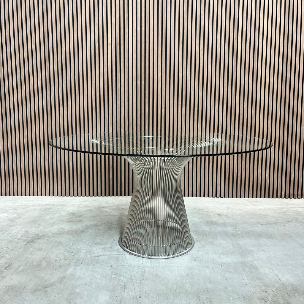 Knoll Warren Platner eettafel - glas/nikkel - 135cm