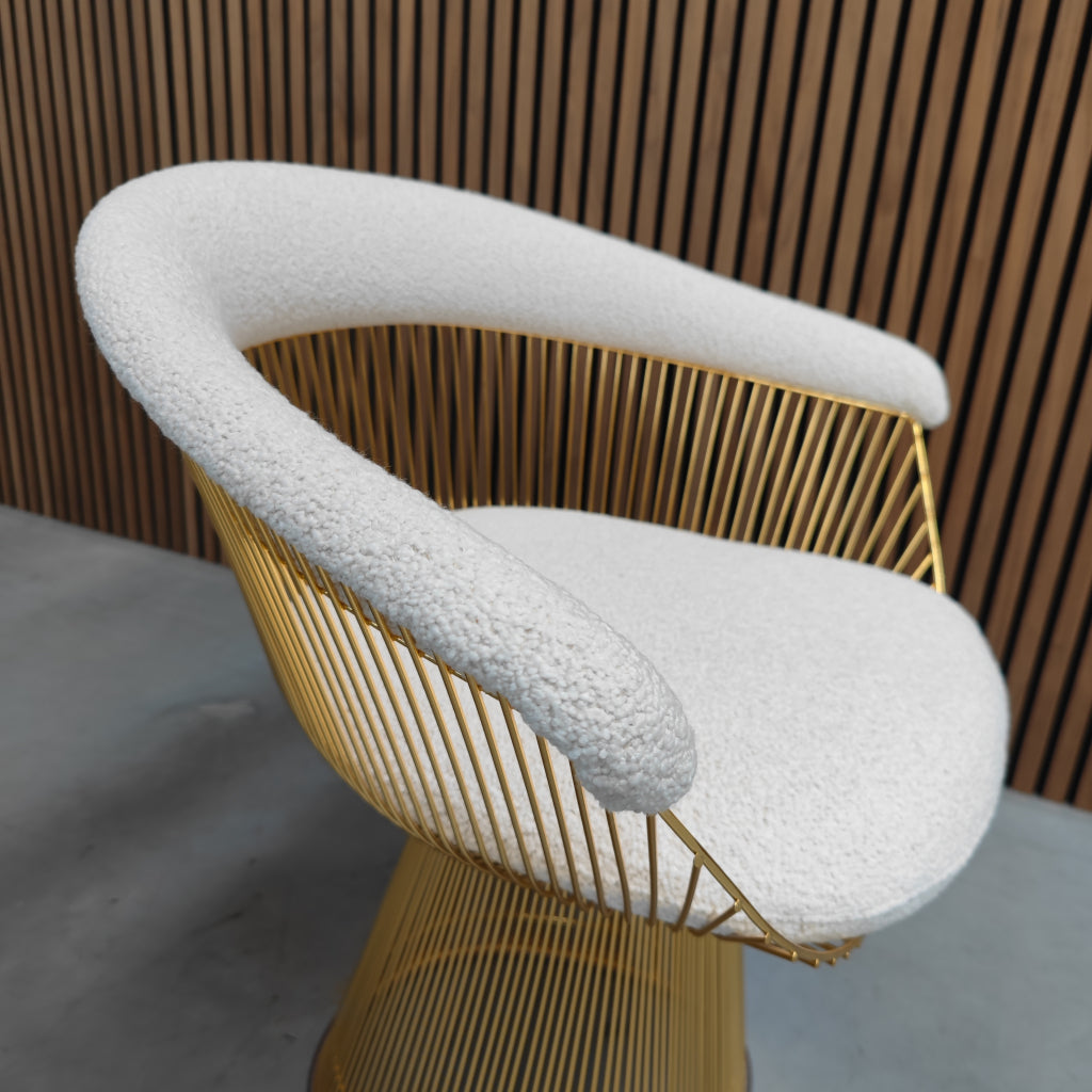 Knoll Warren Platner armchair - 18k gold/Classic boucle-Pear