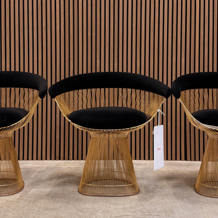 Knoll Warren Platner Chair - Cashmere zwart met goud
