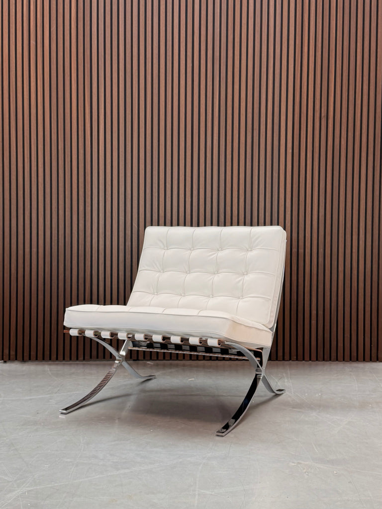 Knoll Barcelona Chair - Wit leder - Relax
