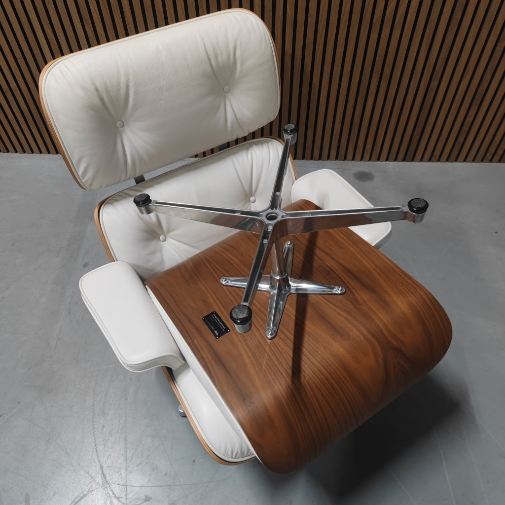 Vitra Eames lounge chair XL - Premium white leder / Walnut