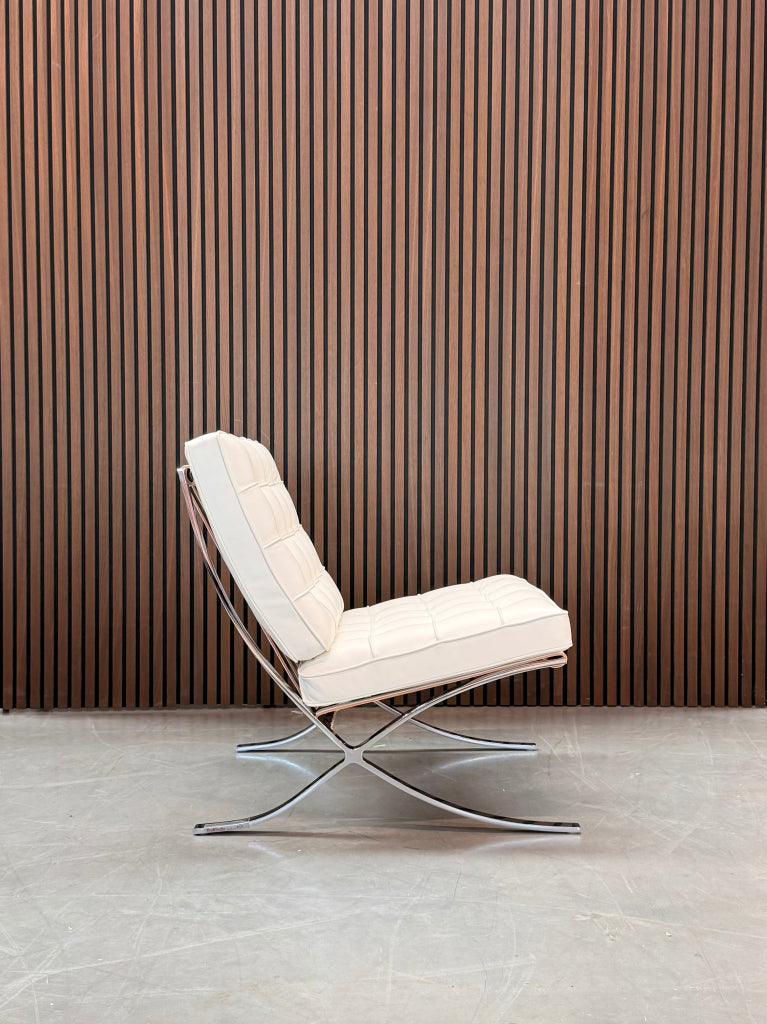 Knoll Barcelona Chair - Wit leder - Relax
