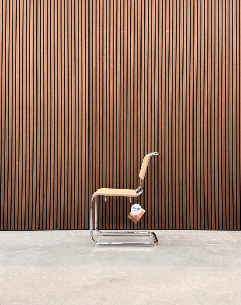 Thonet S33 stoel kernleder beige