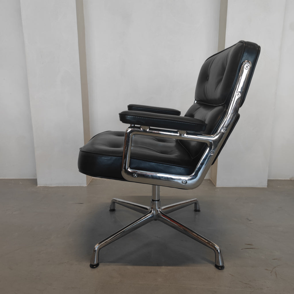 Vitra Eames Lobby chair - ES 108 - Zwart leder - Bureaustoel