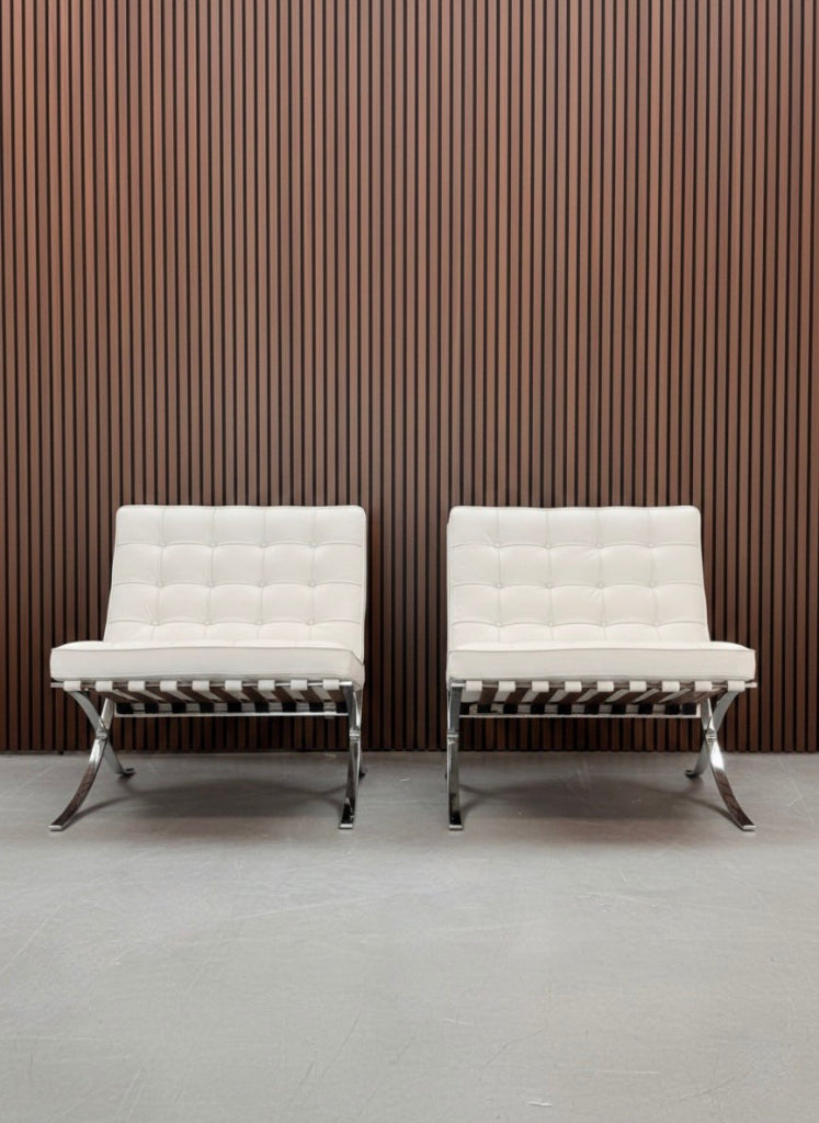 Knoll Barcelona chair - Bianco premium leder (wit)