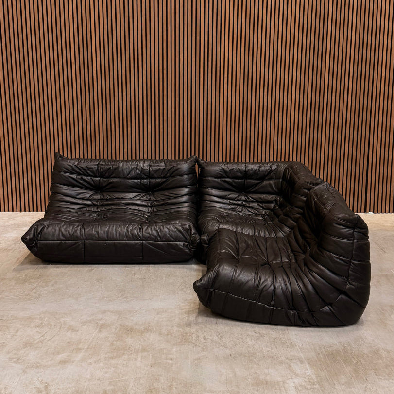 Ligne Roset Togo Modulaire Set | Zwart Leder | Showroommodel