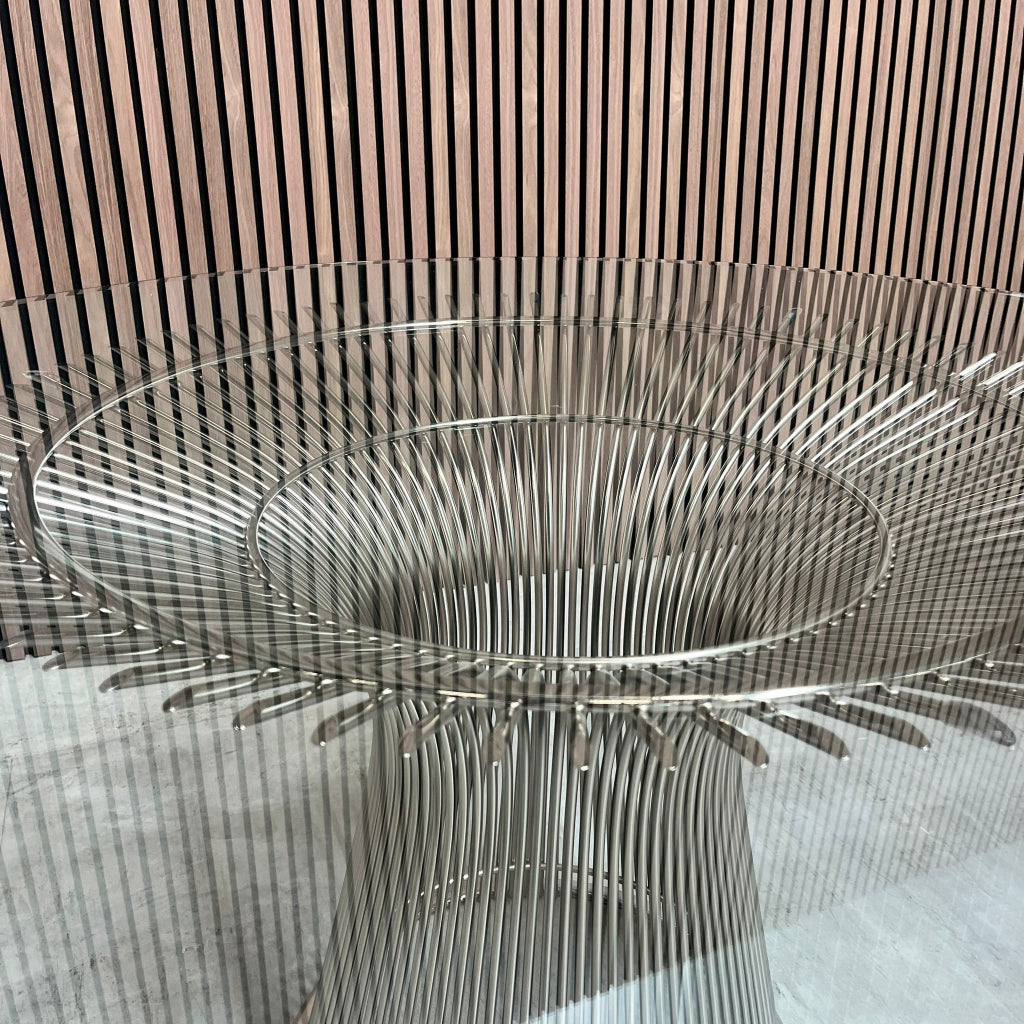 Knoll Warren Platner eettafel - glas/nikkel - 135cm
