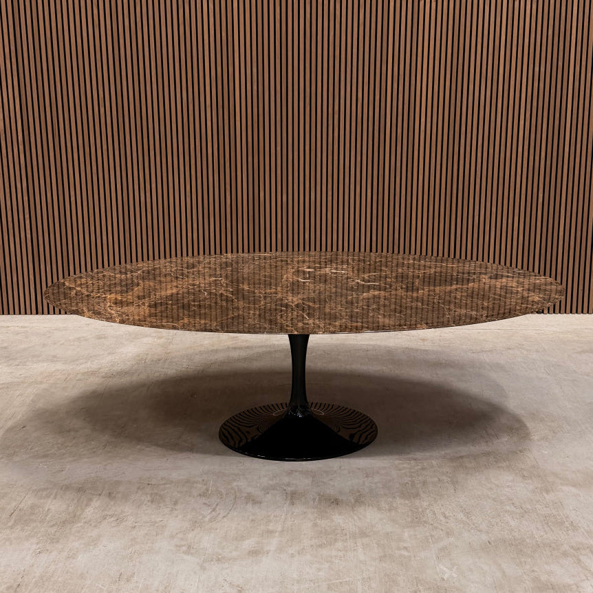 Knoll Saarinen High tulip table - 198 cm - brown emperador