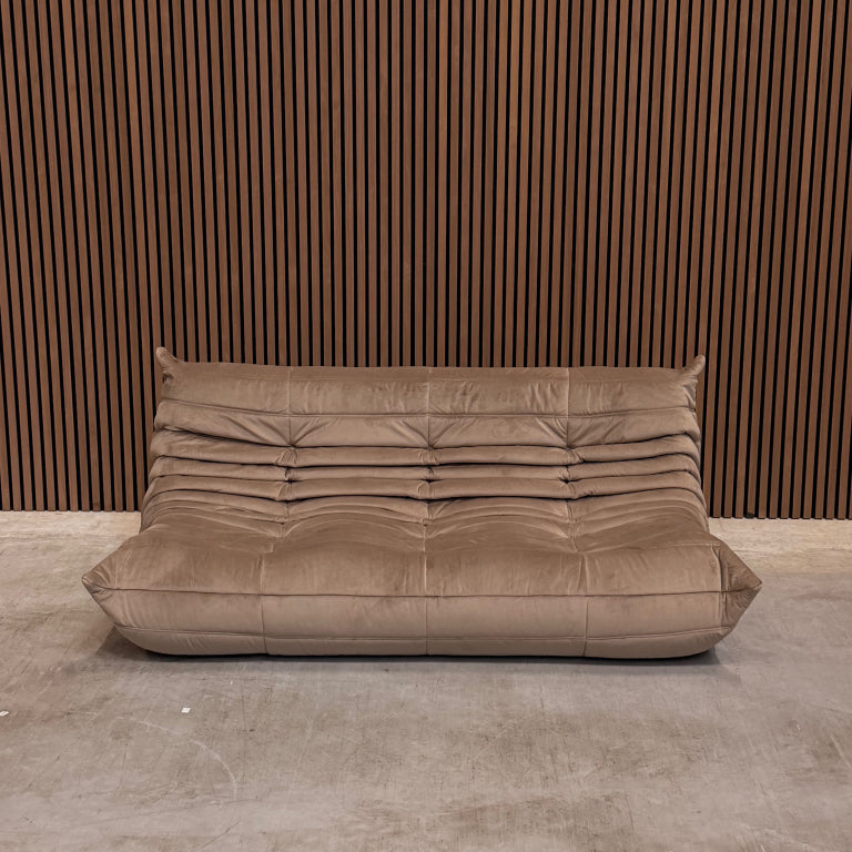 Ligne Roset Togo 3-Seater Sofa – Brown Velvet