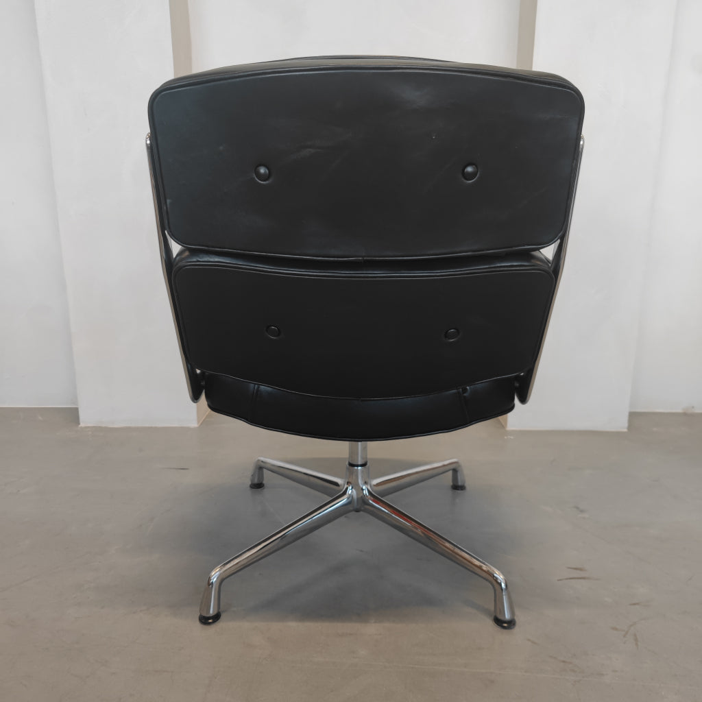 Vitra Eames Lobby chair - ES 108 - Zwart leder - Bureaustoel