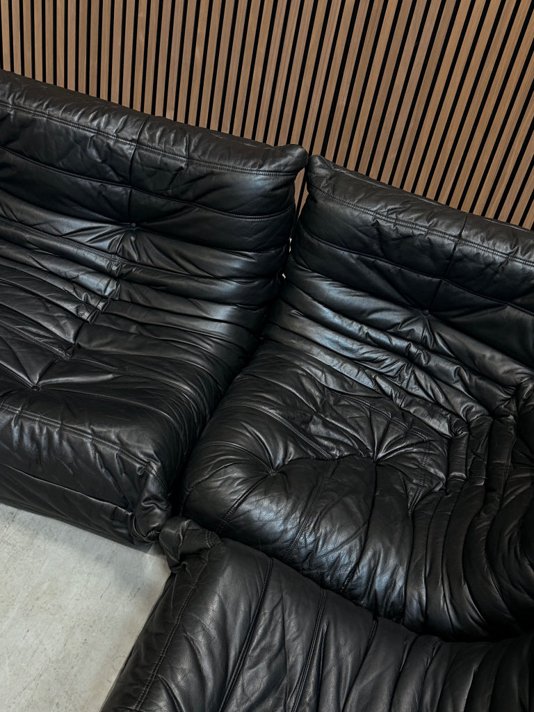 Ligne Roset Togo Modulaire Set | Zwart Leder | Showroommodel