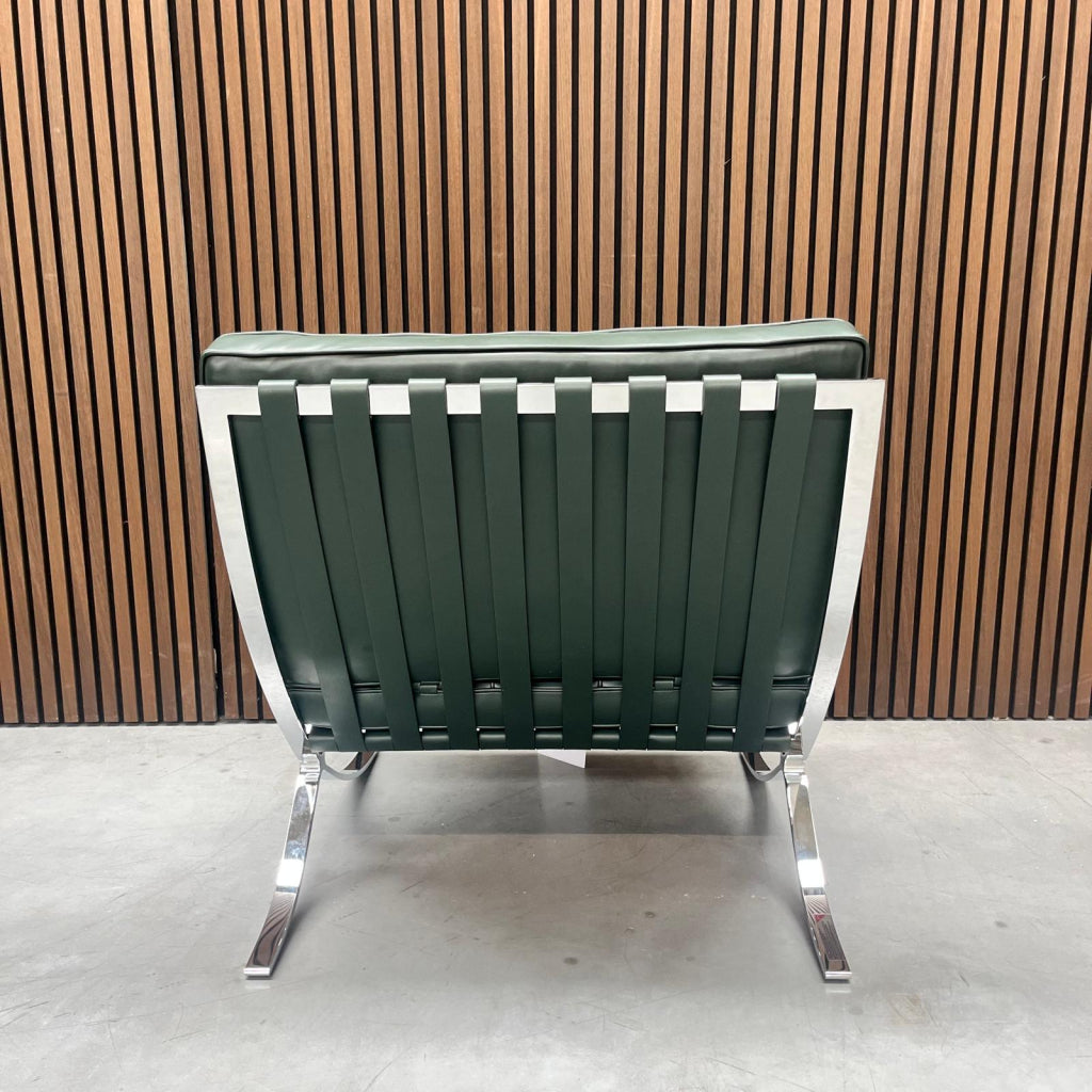 Knoll Barcelona chair (evt. met ottoman) Bauhaus green