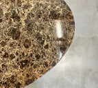 Saarinen High Tulip Table - brown Emperador marmer