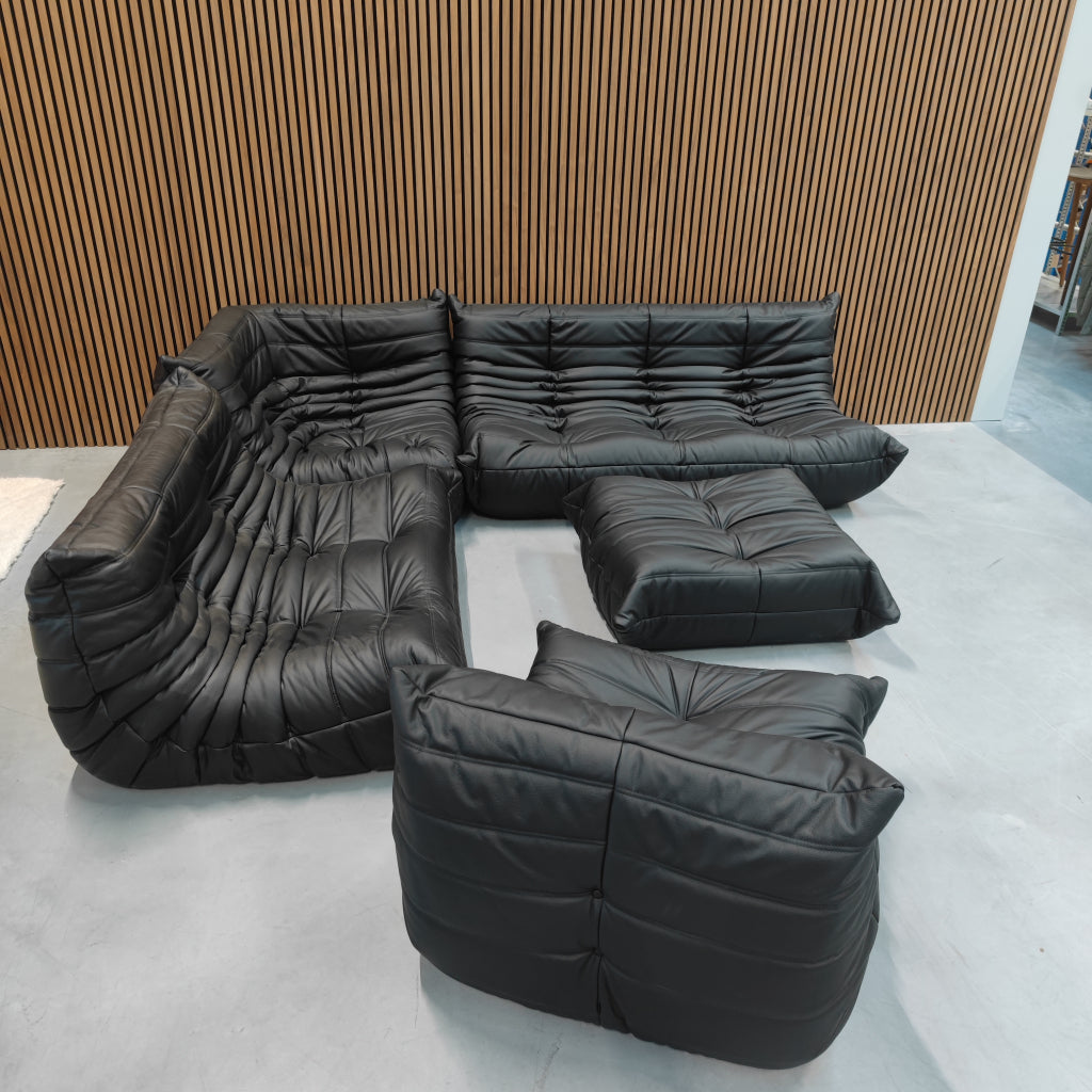 Ligne Roset Togo Modulaire Set | Midnight Black Leder
