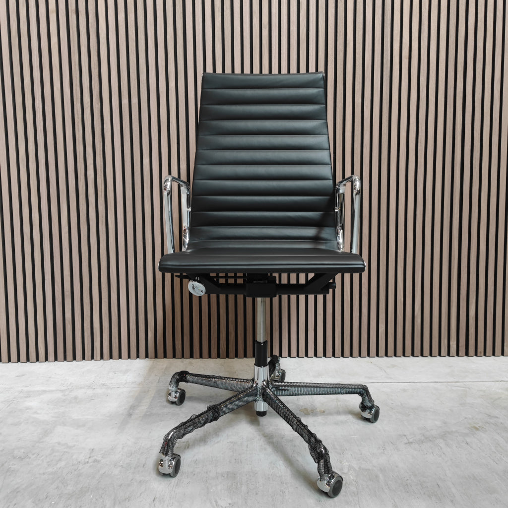 Vitra Eames EA 119 Bureaustoel in Nero Premium Leder