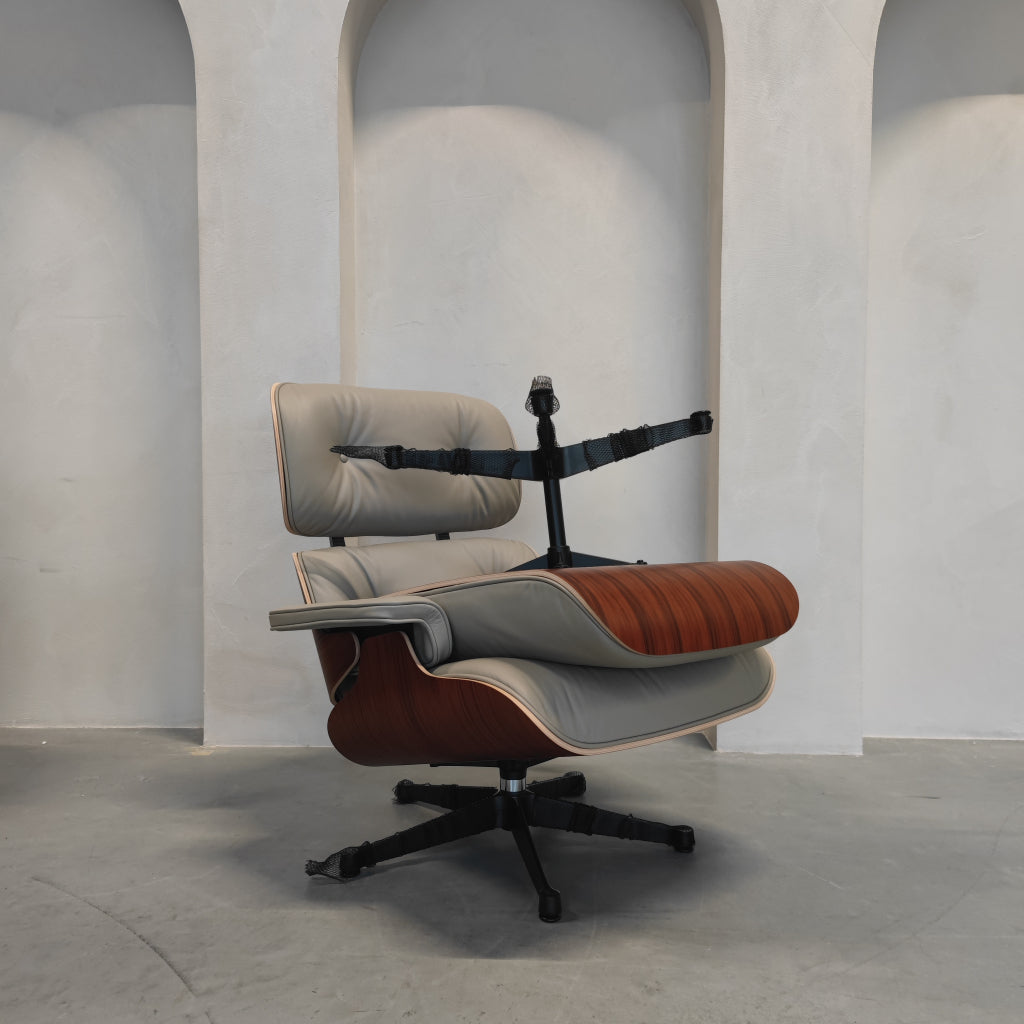 Vitra Eames Lounge chair - Palissander - Dark sand leder