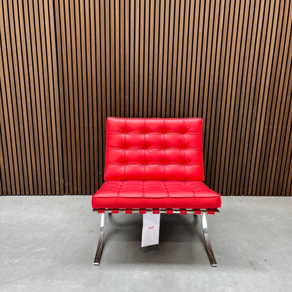 Knoll Barcelona chair - Ferrari Red premium leder - Relax