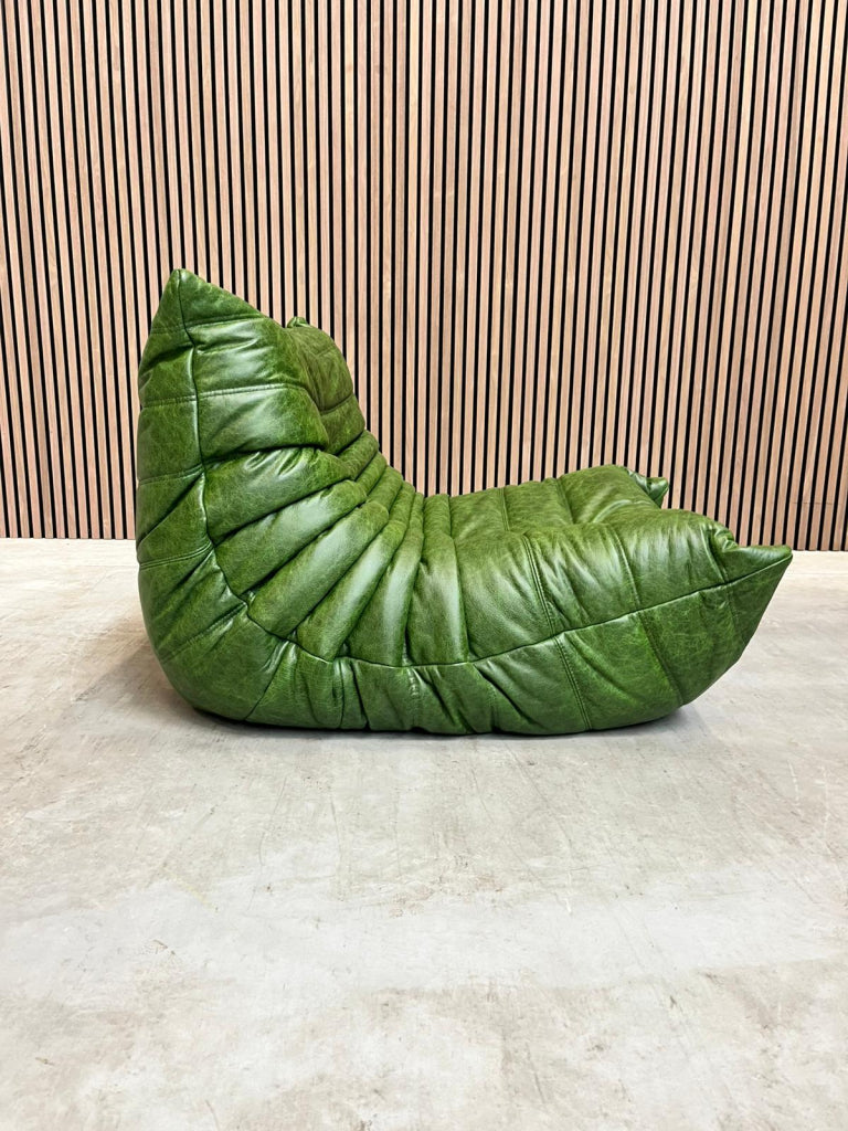 Ligne Roset Togo Fireside Chair 1-zits | Rustical Green Leer