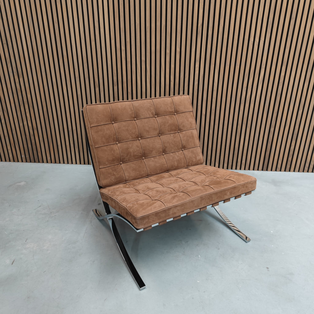 Knoll Barcelona chair - Cognac Suede limited edition