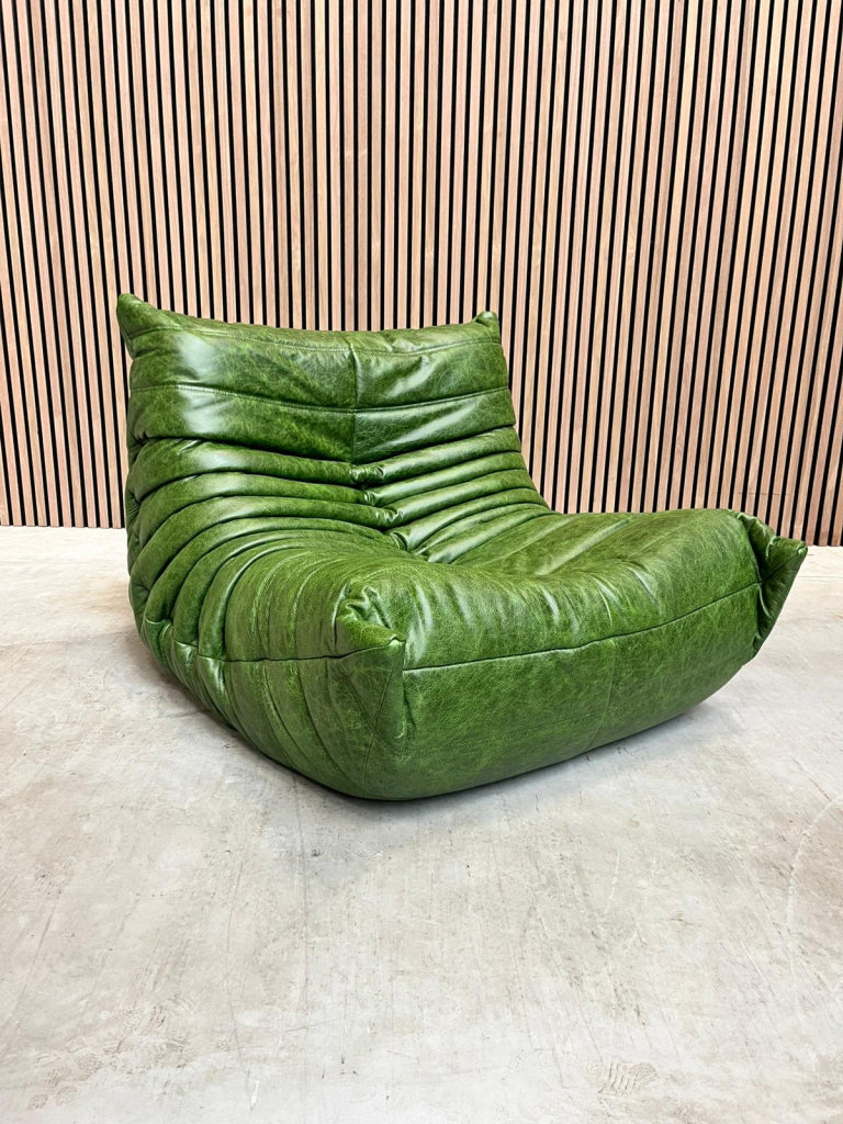 Ligne Roset Togo Fireside Chair 1-zits | Rustical Green Leer