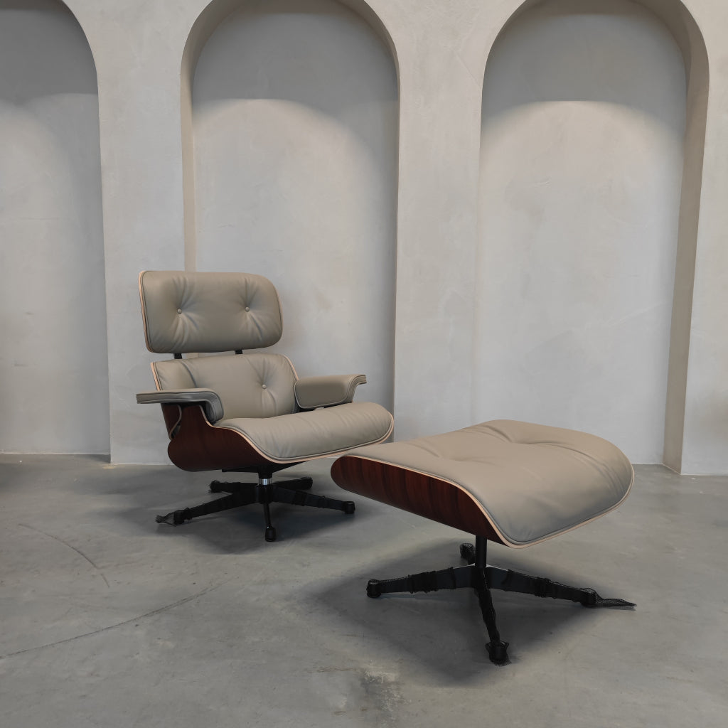Vitra Eames Lounge chair - Palissander - Dark sand leder