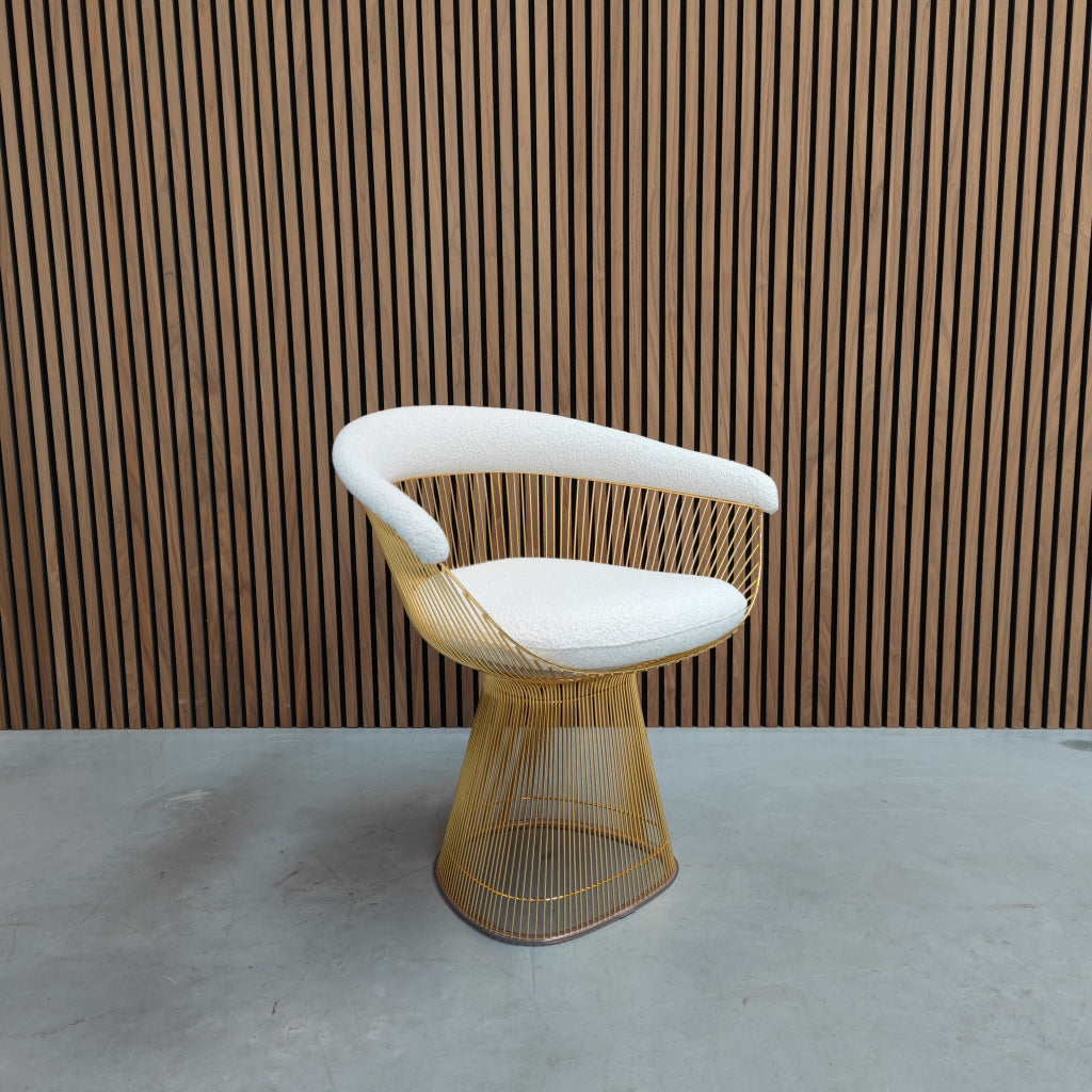 Knoll Warren Platner armchair - 18k gold/Classic boucle-Pear
