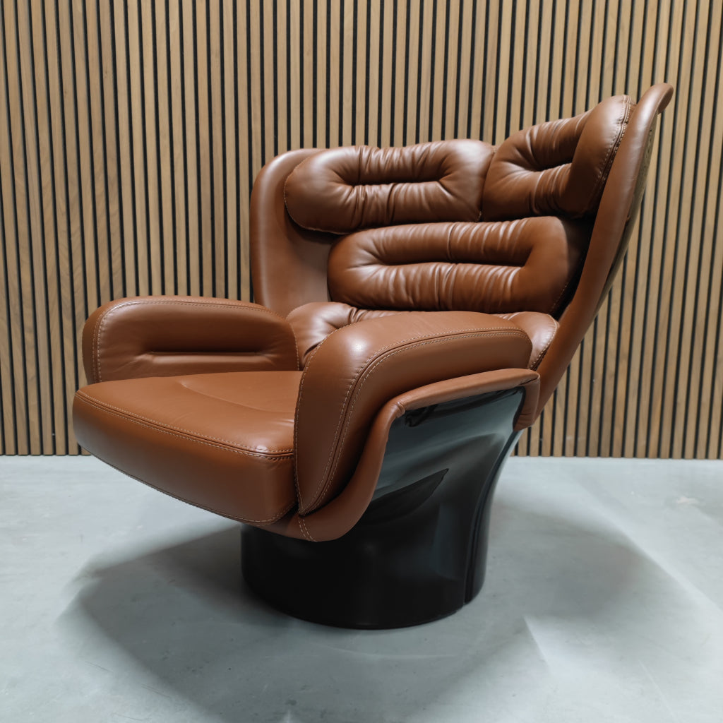 Longhi Elda chair - Fiberglass shell / Miami 42010 leather