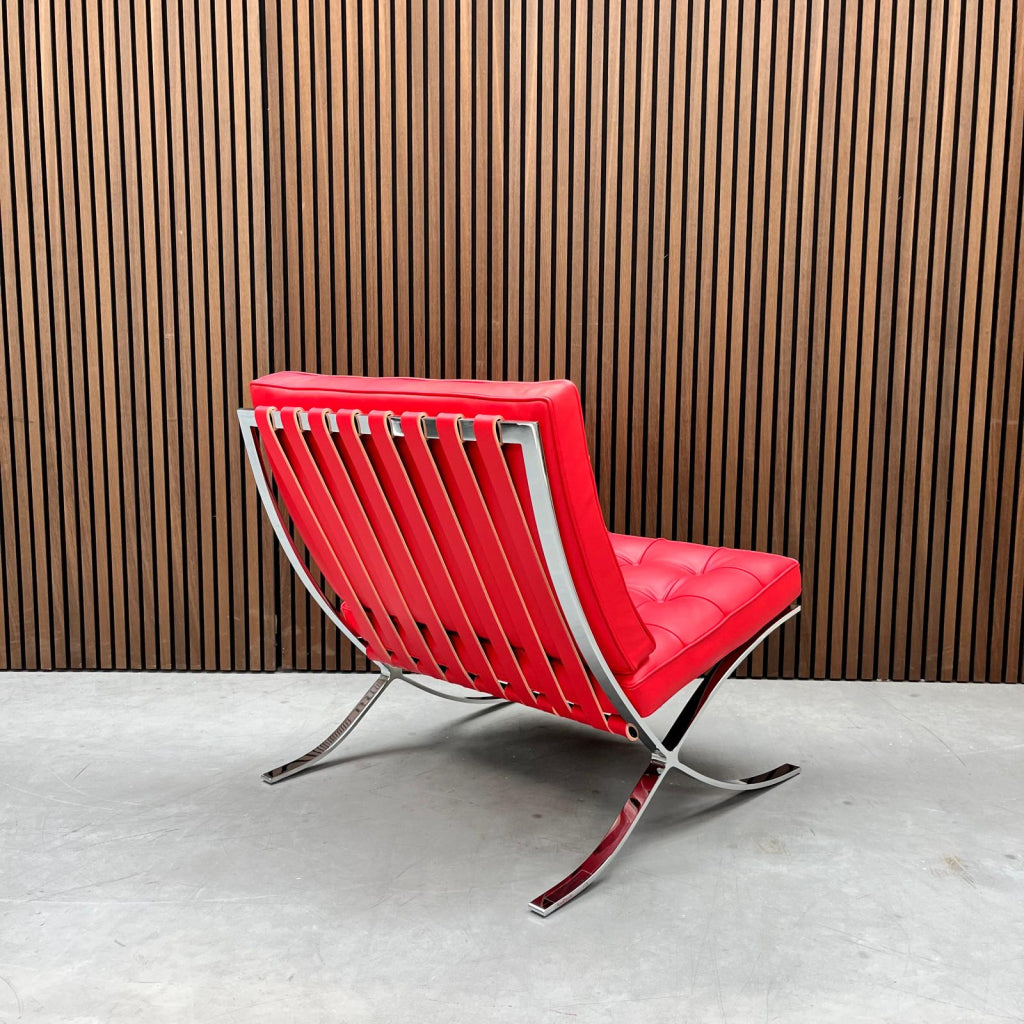 Knoll Barcelona chair - Ferrari Red premium leder - Relax