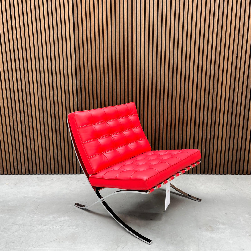 Knoll Barcelona chair - Ferrari Red premium leder - Relax