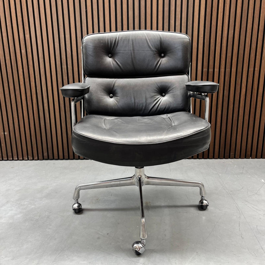 Vitra Eames Lobby chair - Vintage - Nero leder