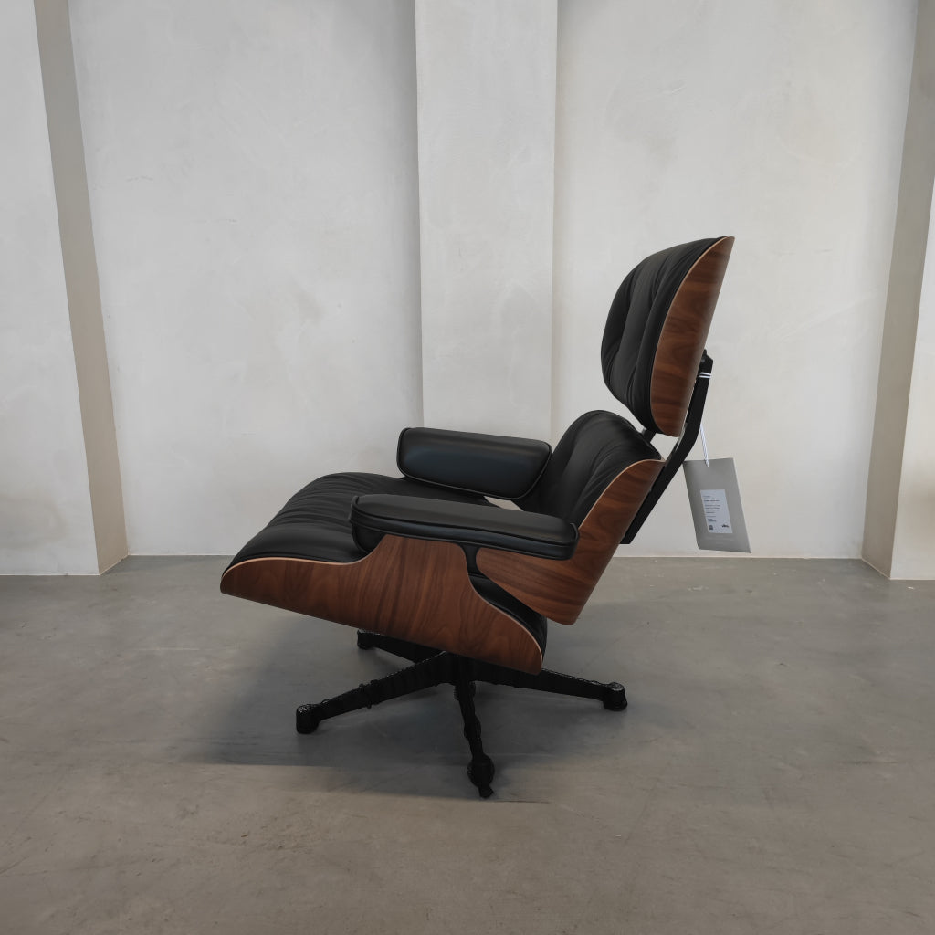 Vitra Eames Lounge chair - Notenhout zwart - Nero leder