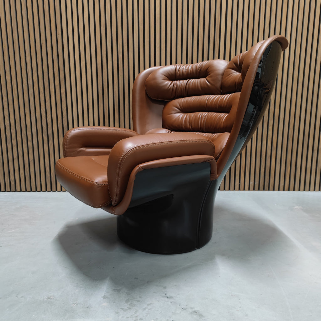 Longhi Elda chair - Fiberglass shell / Miami 42010 leather
