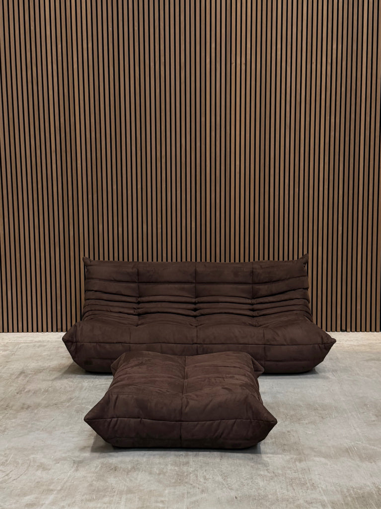 Ligne Roset Togo Large Settee 3-zits | Bruin Alcantara