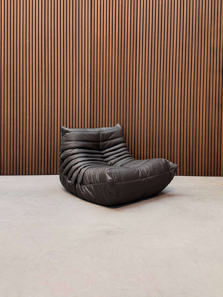 Ligne Roset Togo Fireside Chair 1-zits | Zwart Leder