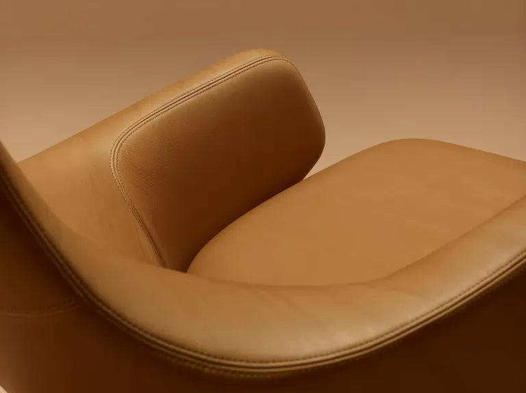 Vitra Grand Repos loungestoel met Ottoman, Leder Premium