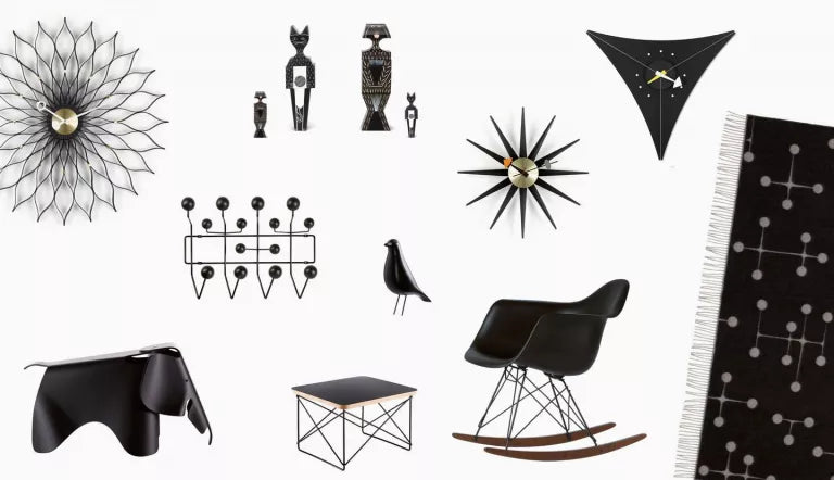 Vitra Sunburst Clock clock Black Collection Ø47