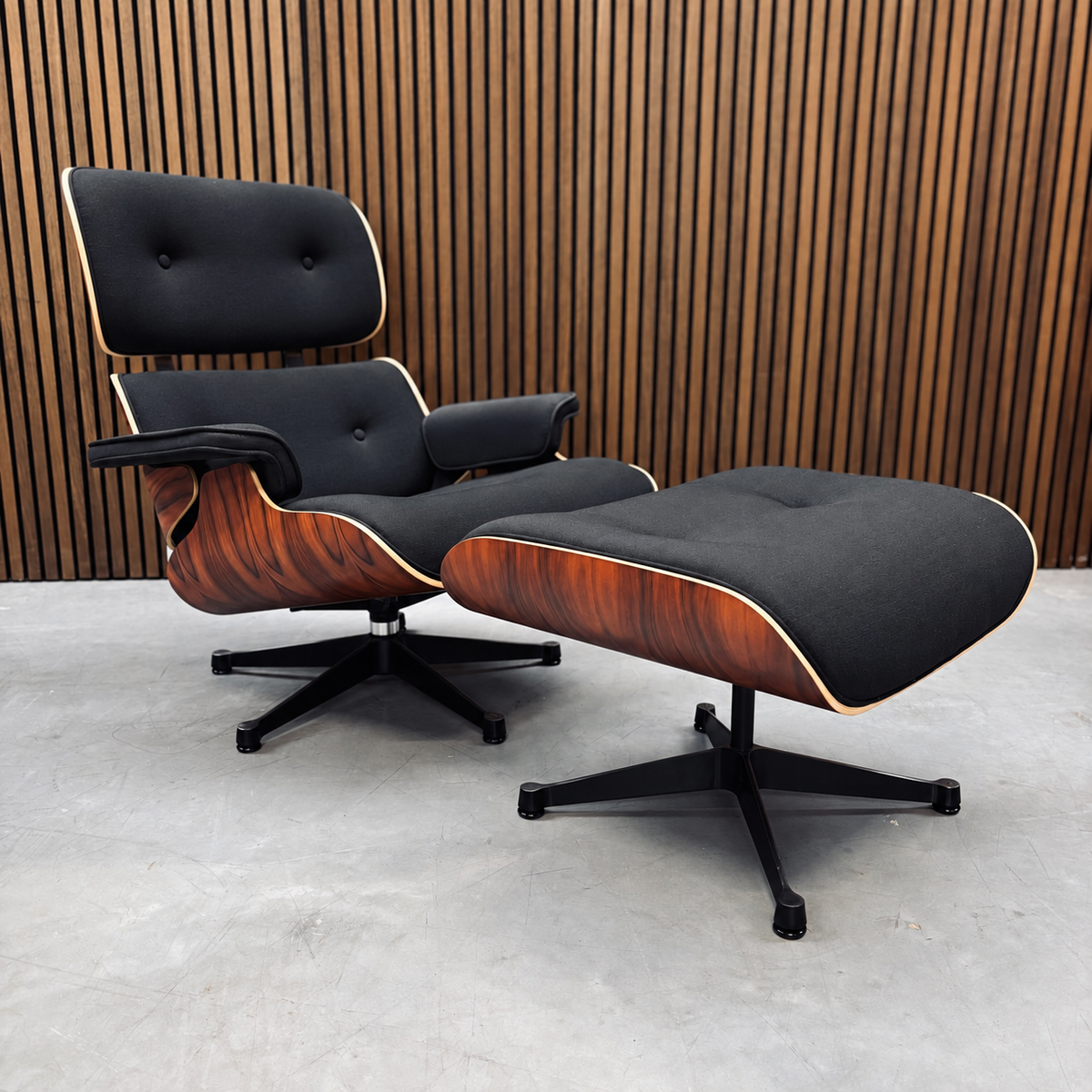 Vitra Eames Lounge Chair & Ottoman – Black Twill (60th Anniversary Limited Edition)