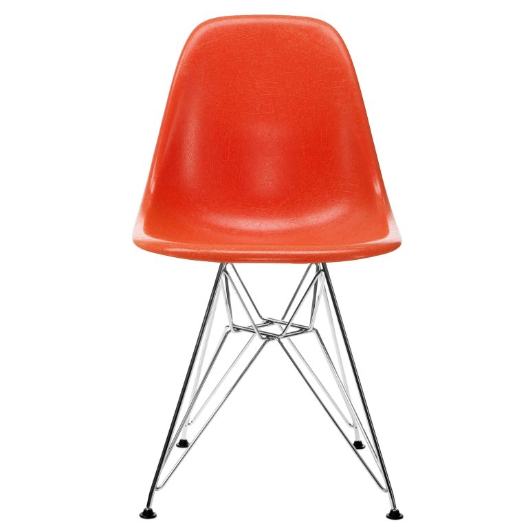 Vitra Eames DSR Fiberglass stoel chroom onderstel