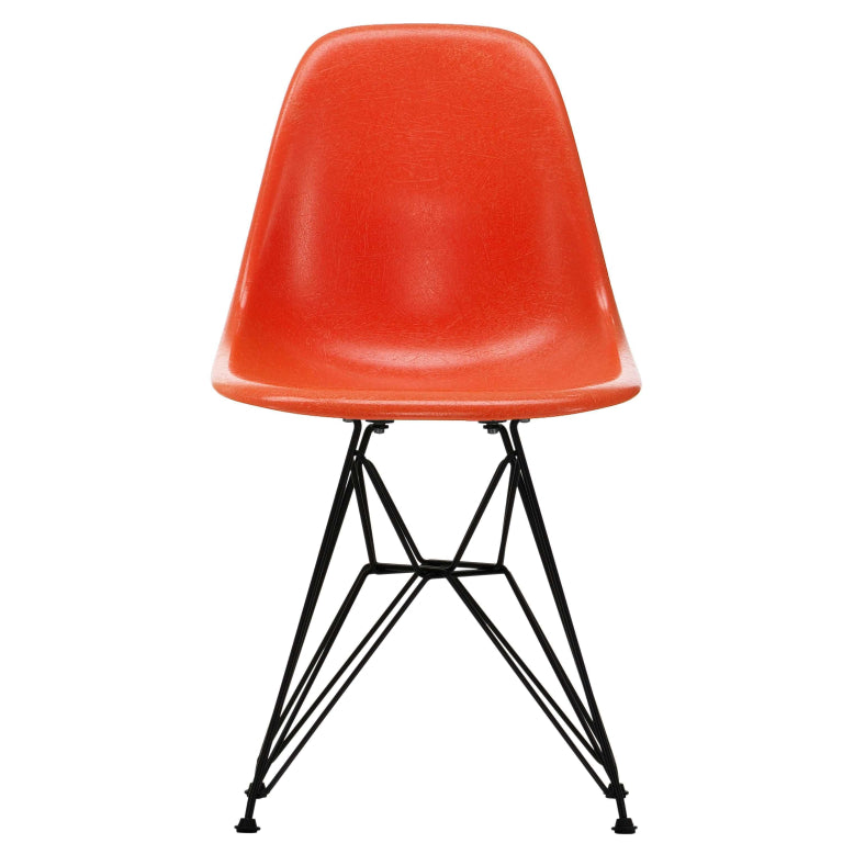 Vitra Eames DSR Fiberglass stoel zwart onderstel