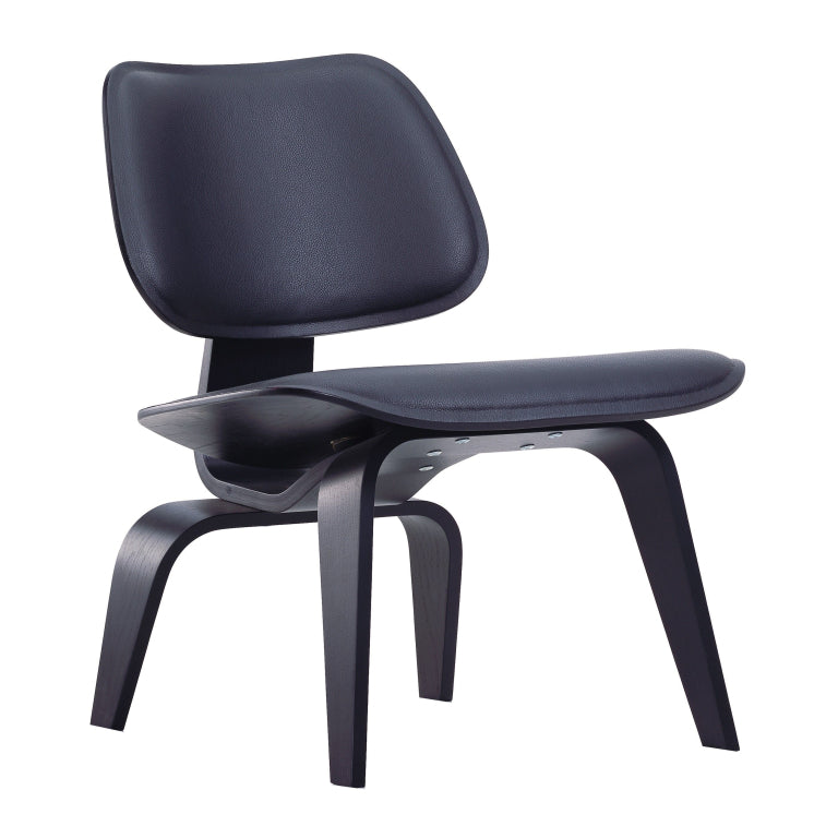 Vitra LCW leather lounge chair black leather